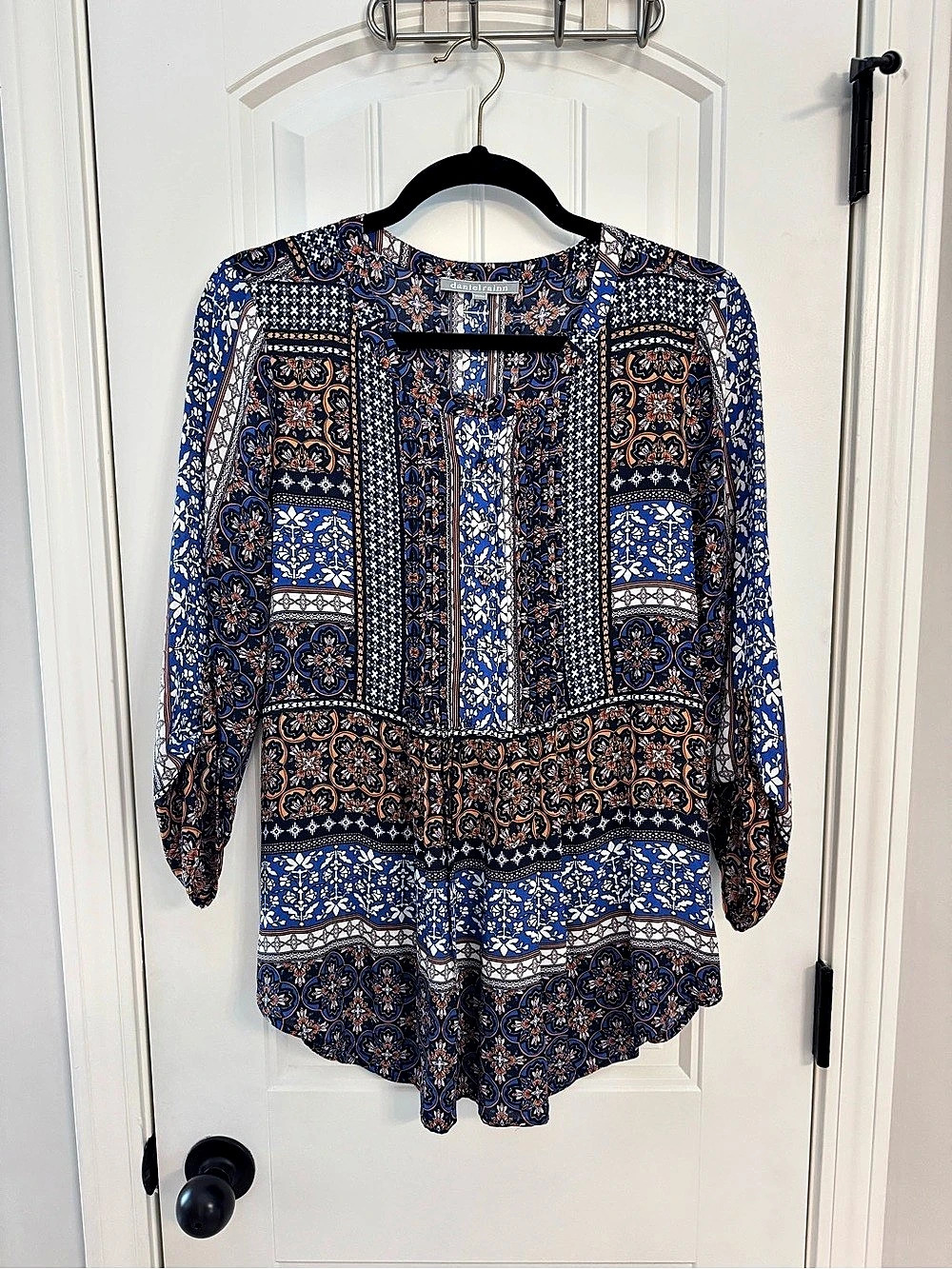 Daniel Rainn Blue Printed Blouse